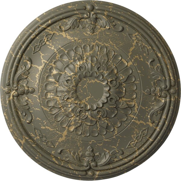 Ekena Millwork Athens Ceiling Medallion (Fits Canopies up to 3 5/8"), 26 1/4"OD x 3 1/4"P, Witch Hazel Crackle CM27ATWHC - main